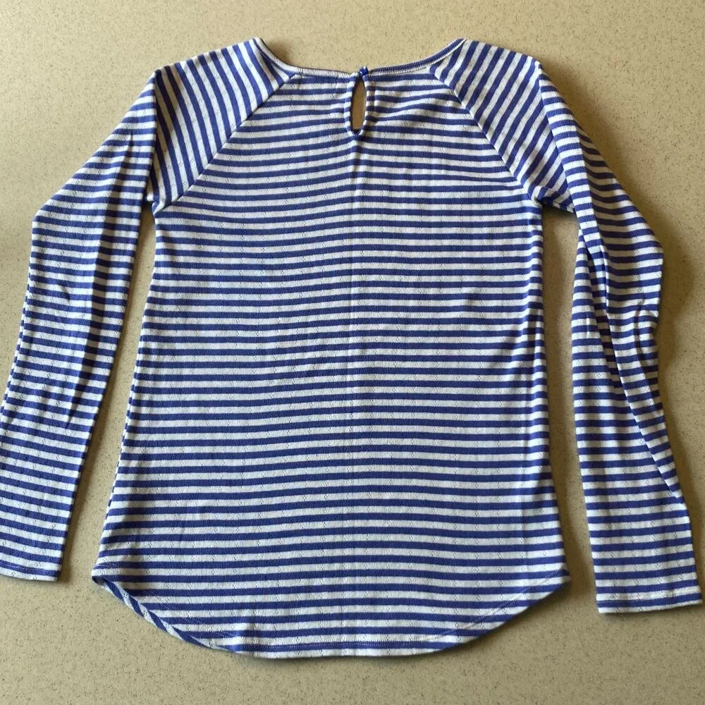 OLD NAVY Periwinkle (Purple Blue) White NWOT Striped Top Girls XL 14